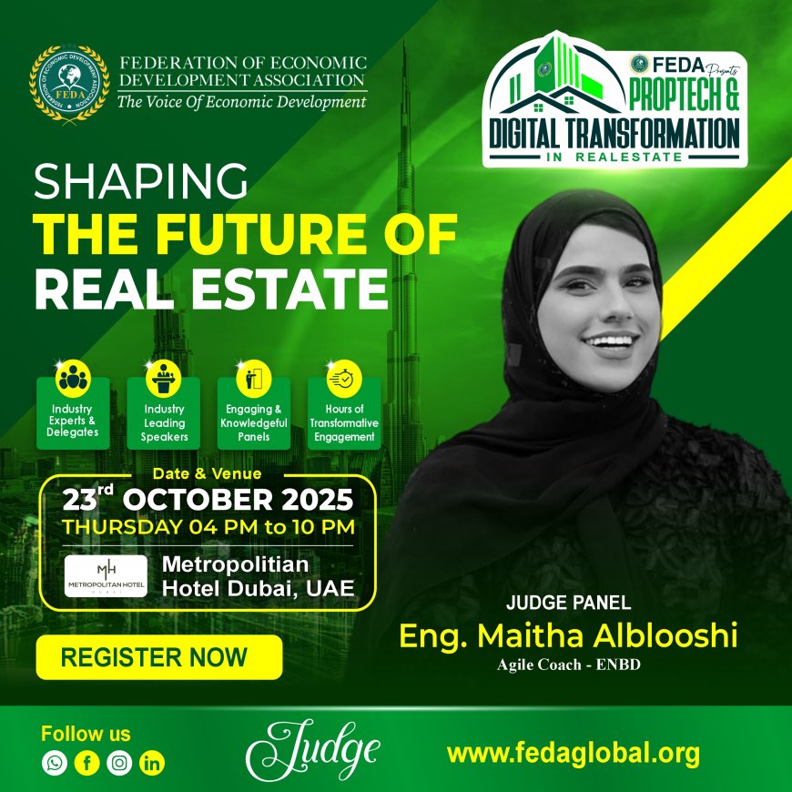 FEDA Announces Judge Panel Featuring Eng. Maitha Alblooshi at PropTech & Digital Transformation in Real Estate Summit