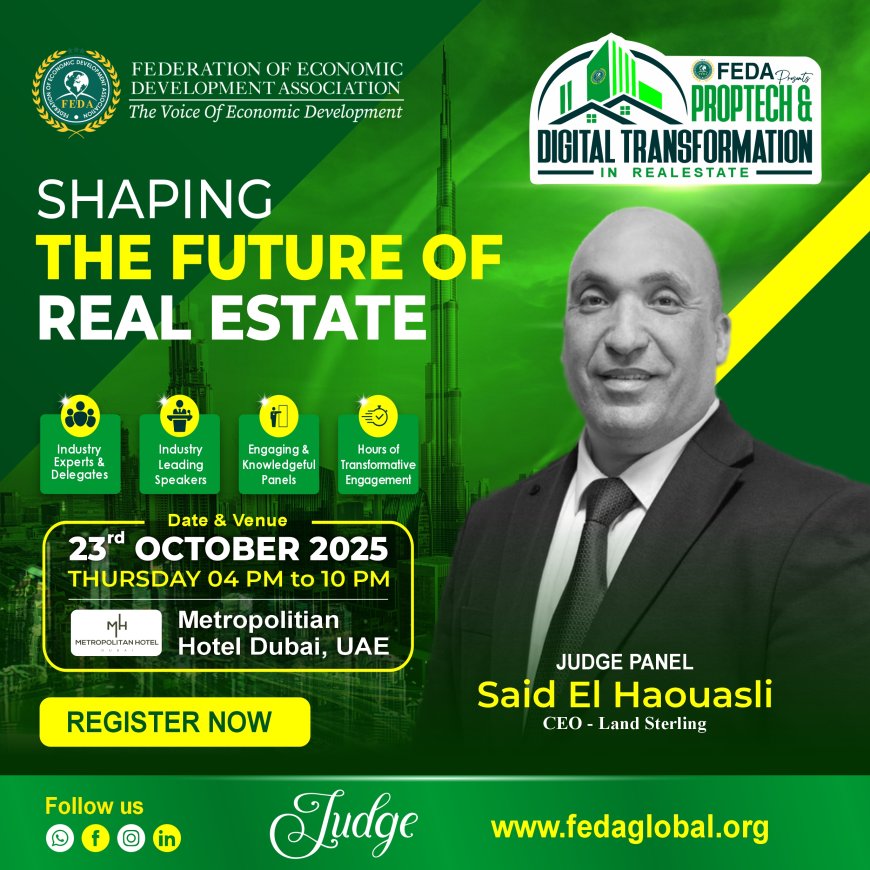 A highlight of the event will be the Judge Panel, featuring Said El Haouasli, CEO of Land Sterling, along with other distinguished leaders, who will evaluate and recognize groundbreaking contributions in PropTech and real estate innovation.